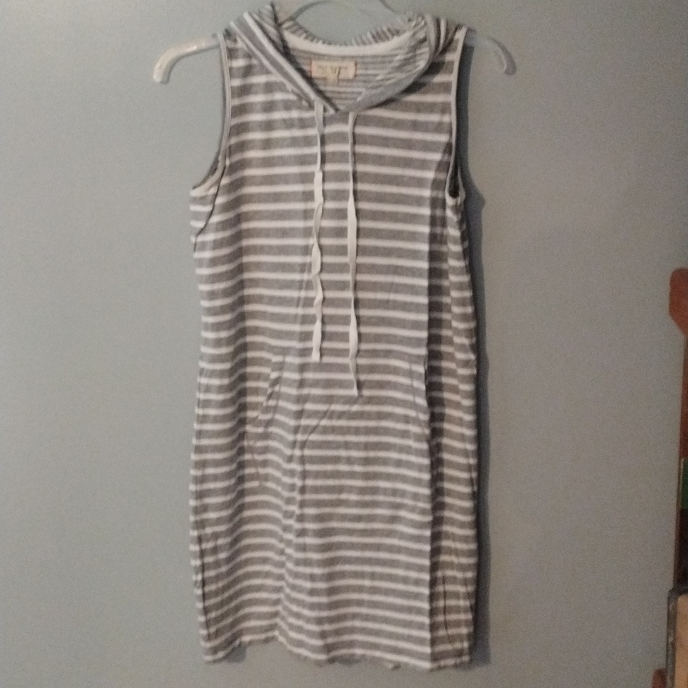 Max Studio Dress grey/white stripe